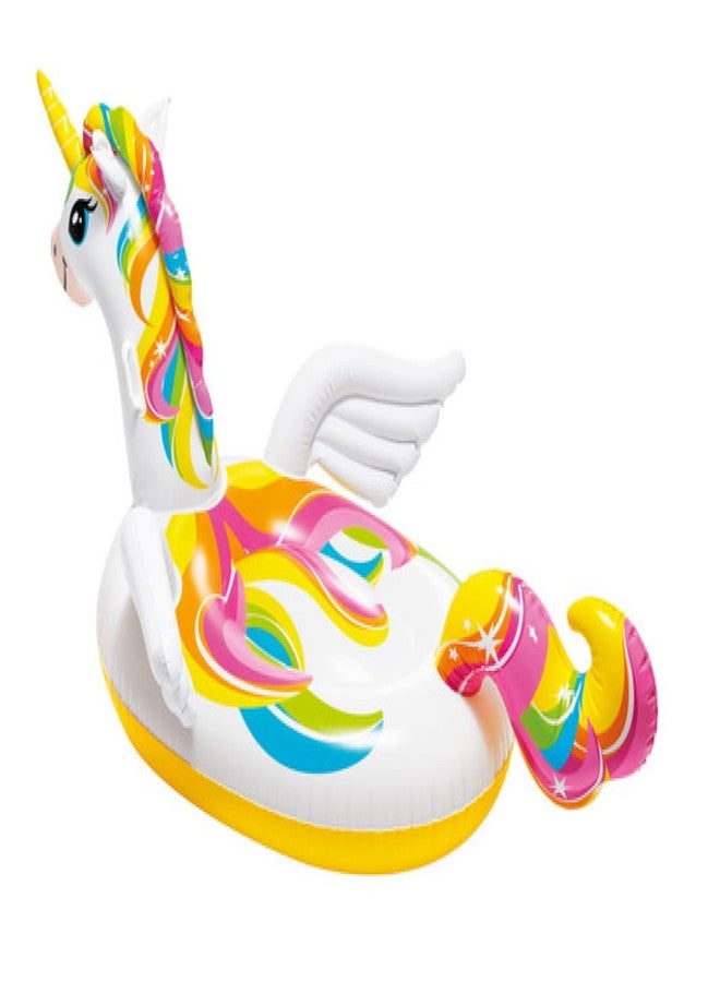 VWretails Inflatable Ride-On Swim Float for Kids, Childrens & Adults. Summer Fun Beach Floatie Perfect for Summer Water Adventures of Age 3+ (Enchanted Unicorn Ride-On + Hand Pump) - Image 4